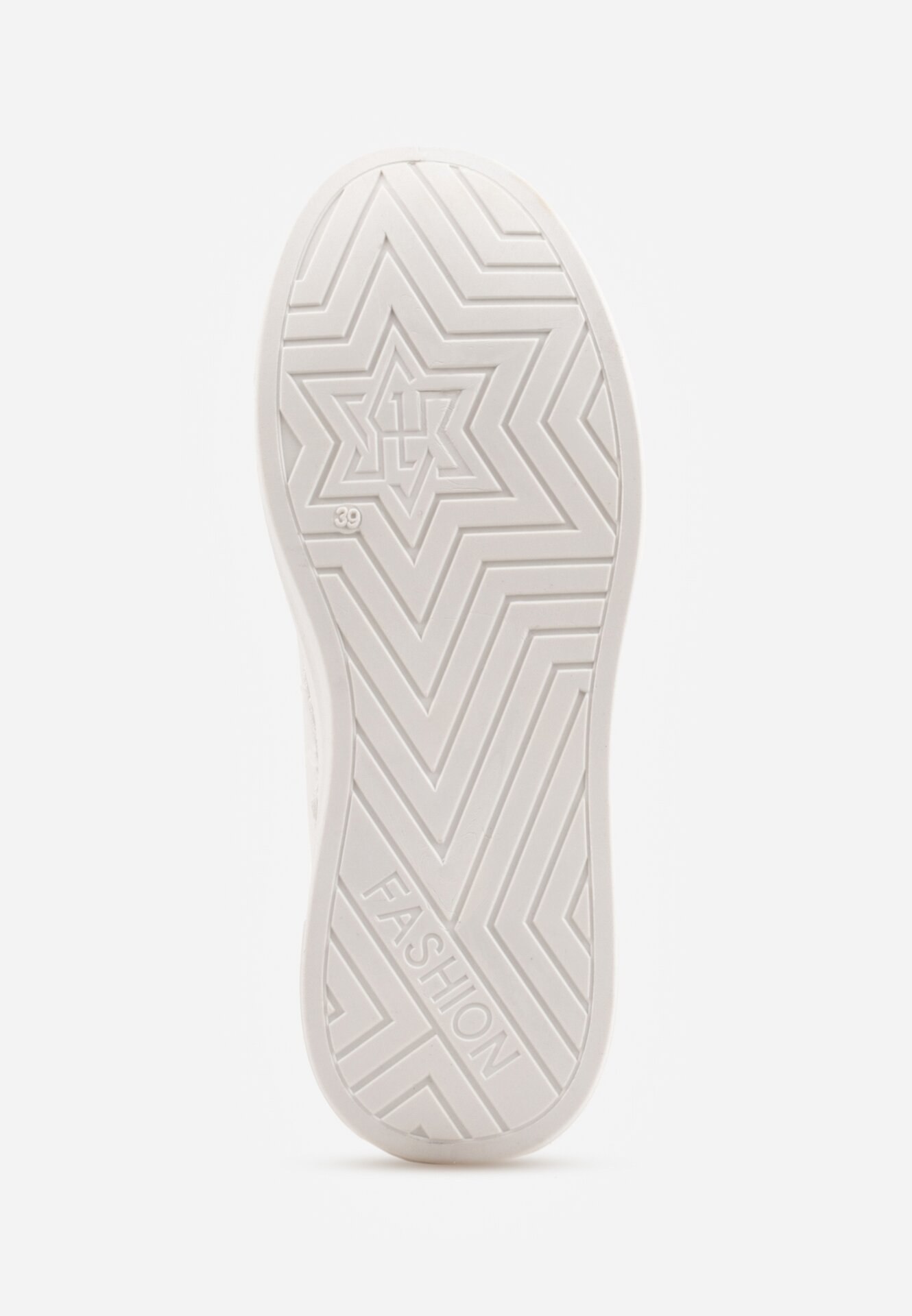 Białe Casualowe Sneakersy na Grubej Podeszwie z Metalicznymi Wstawkami Vailia