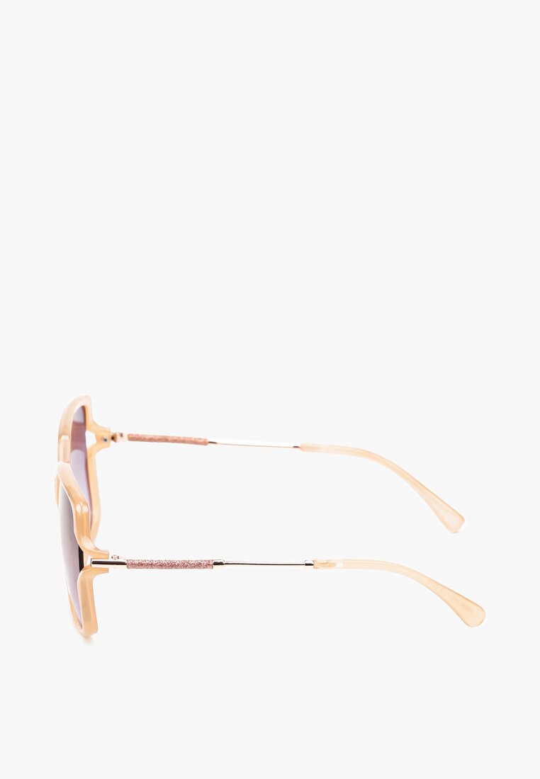 Beżowe Okulary Przeciwsłoneczne z Cieniowanymi Szkłami Krisara