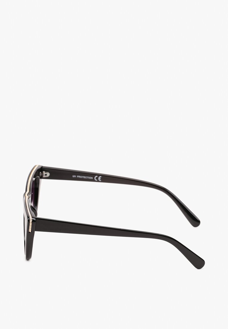Czarne Okulary Przeciwsłoneczne Typu Kocie Oko z Filtrem UV Cranalea