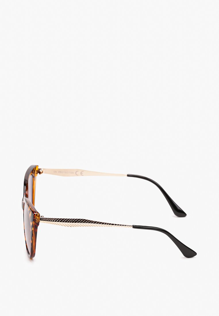 Brązowe Okulary Przeciwsłoneczne z Oprawkami Typu Kocie Oko i Filtrem UV Istalea