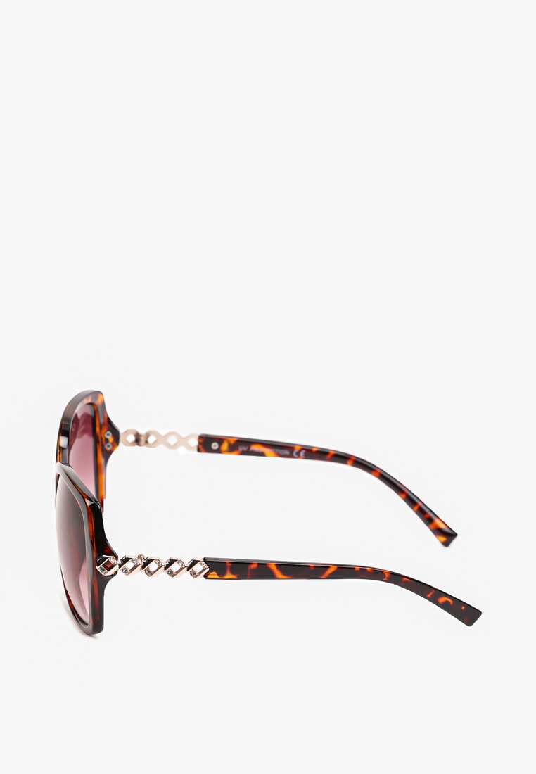 Brązowe Okulary Przeciwsłoneczne z Ozdobnymi Zausznikami Testaluna