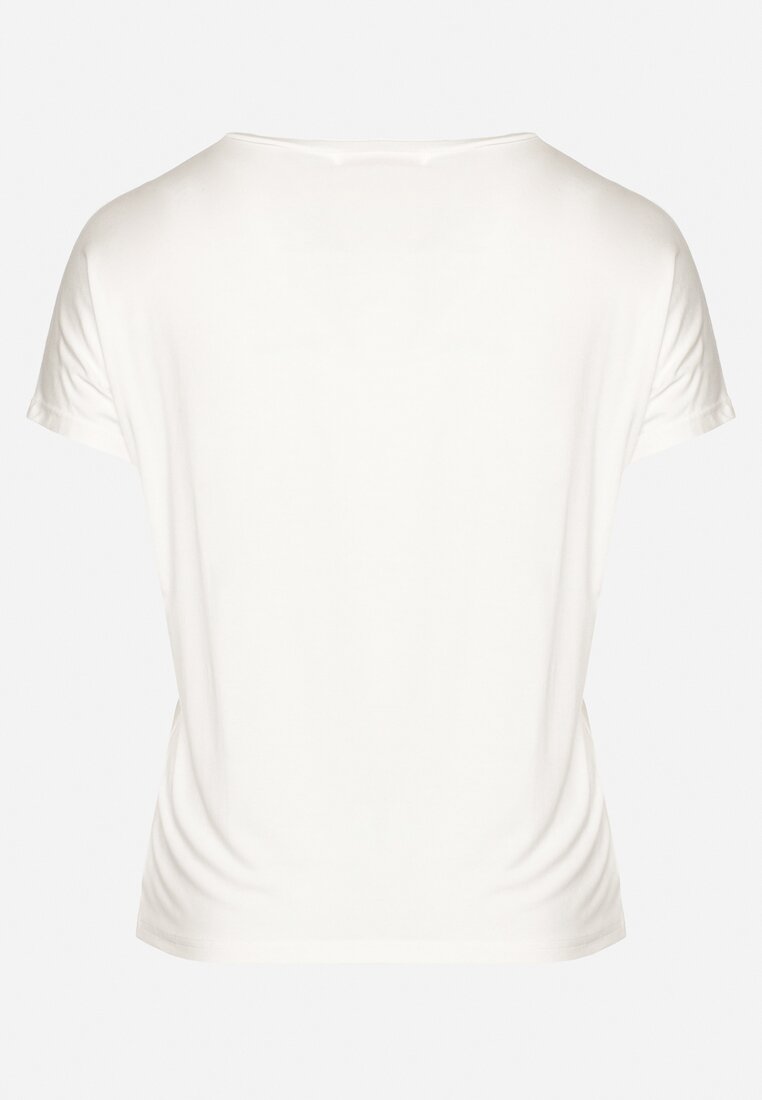 Biały Klasyczny Bawełniany T-shirt z Nadrukiem Wiloa