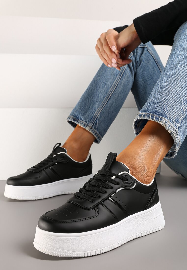 Sneakers Negru cu alb