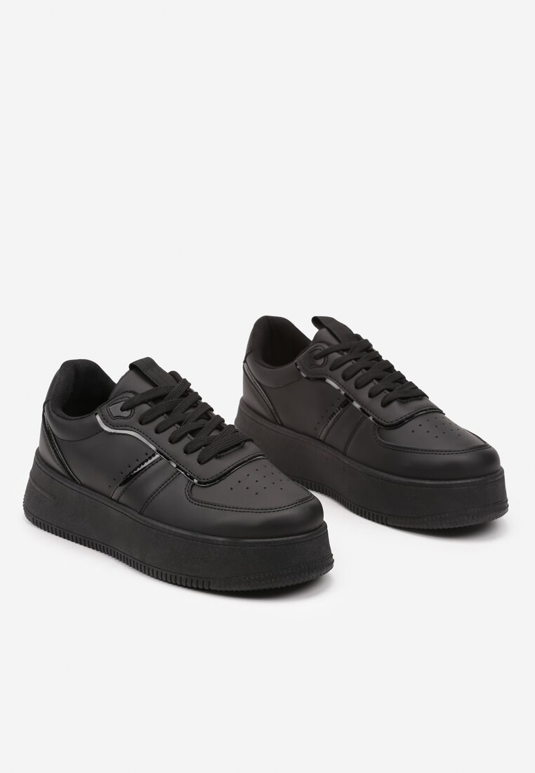 Czarne Klasyczne Sneakersy Vices na Grubej Podeszwie Torira