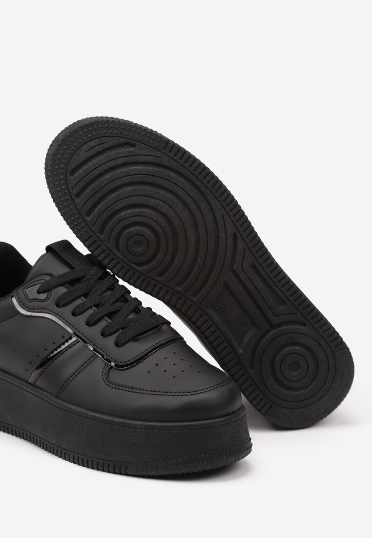 Czarne Klasyczne Sneakersy Vices na Grubej Podeszwie Torira