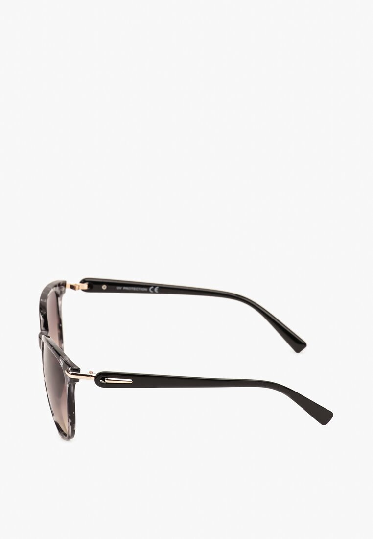 Szare Okulary Przeciwsłoneczne z Okrągłymi Oprawkami i Filtrem UV Unetta
