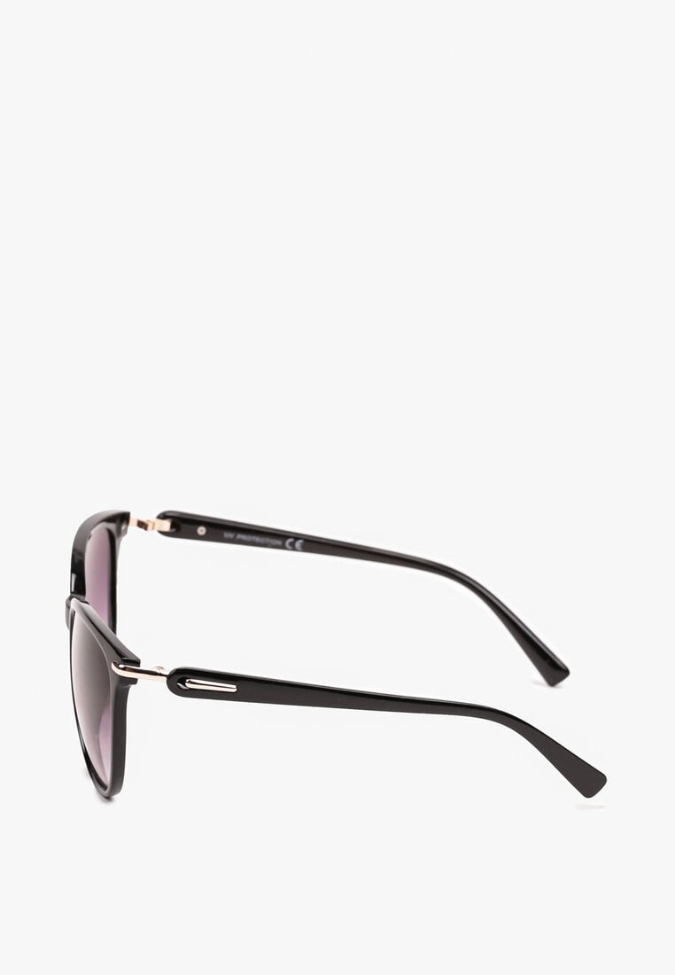 Czarne Okulary Przeciwsłoneczne z Okrągłymi Oprawkami i Filtrem UV Unetta