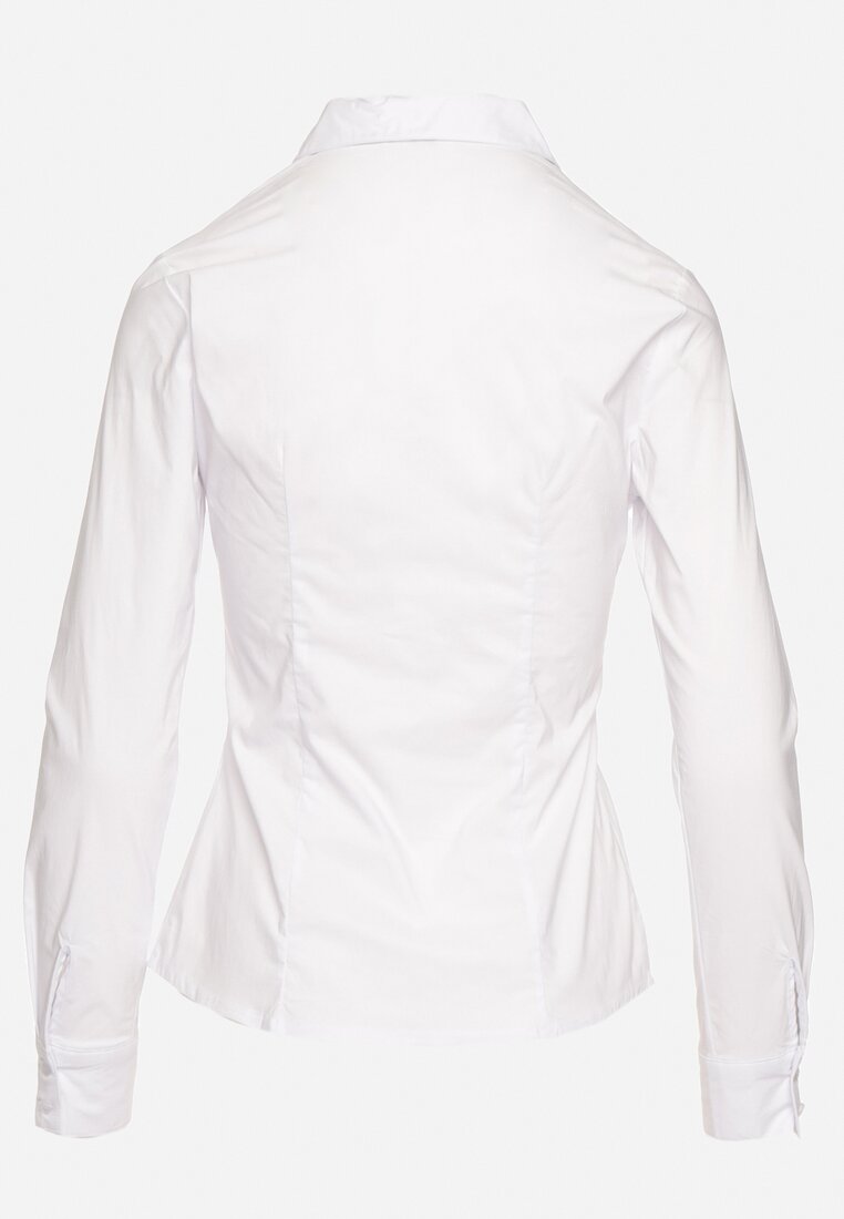 Biała Koszula z Długim Rękawem Zapinana na Guziki Vikra