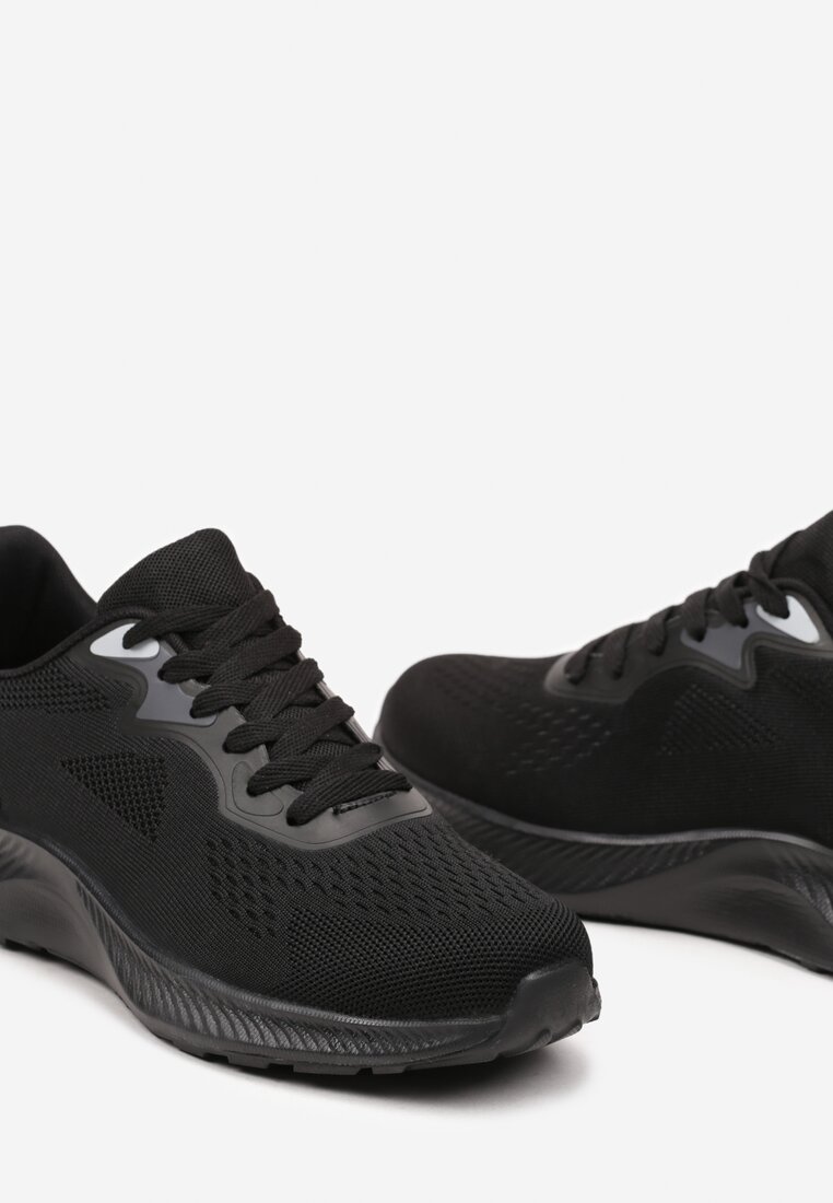 Czarne Buty Sportowe Sneakersy Sznurowane z Efektem Ombre Cidia