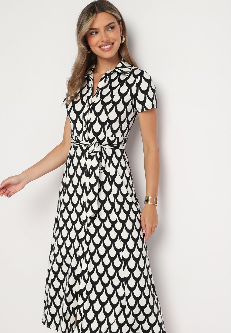 Rochie Neagră cu alb
