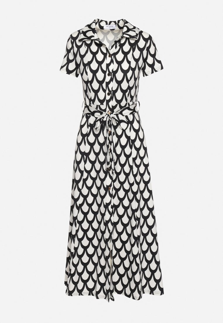 Rochie Neagră cu alb