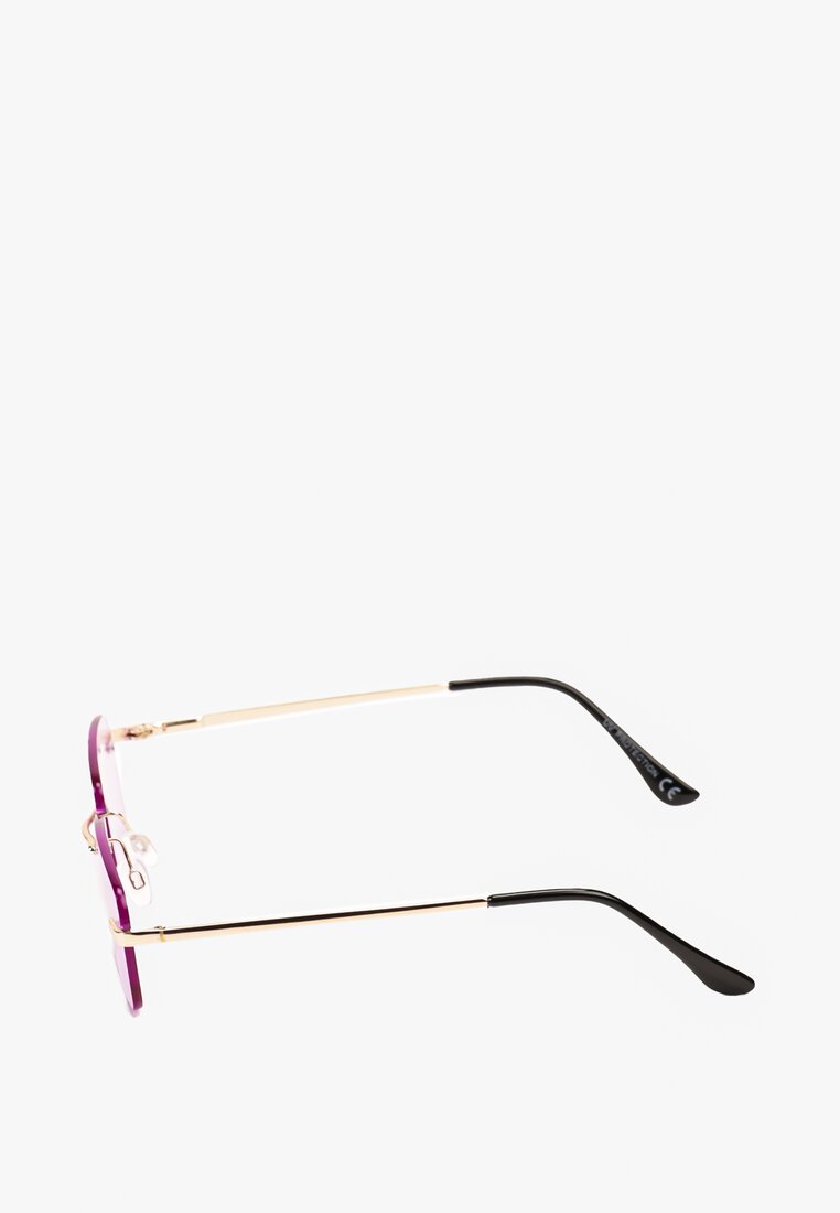 Fioletowe Okulary Przeciwsłoneczne o Prostokątnym Kształcie z Filtrem UV Elletarisa