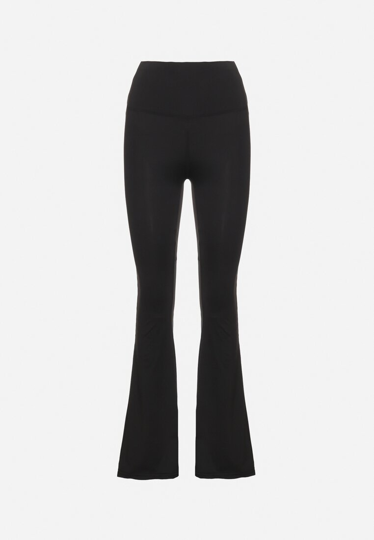 Czarne Elastyczne Spodnie z Gumką w Talii i Wysokim Stanem Brinamla