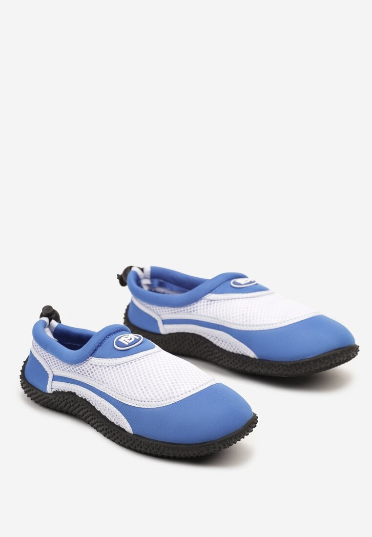 Niebiesko-Białe Płaskie Buty Sportowe do Wody Senelsea