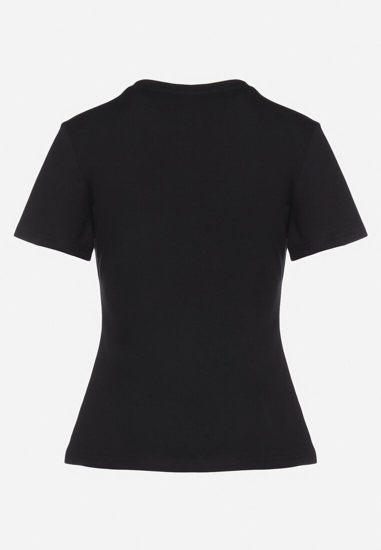 Czarny T-shirt z Bawełny z Nadrukiem Pantery Yelfea