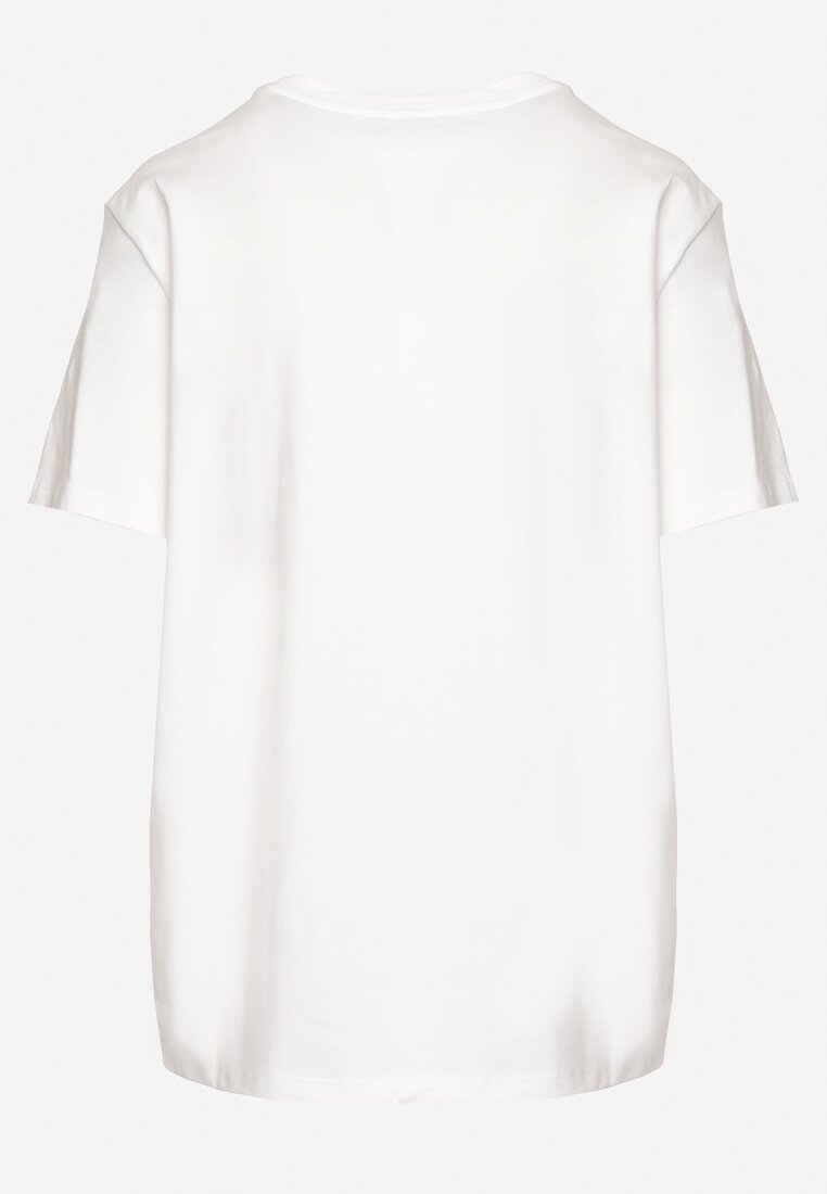 Biały Bawełniany T-shirt z Nadrukiem Zwierzęcym Kaslla