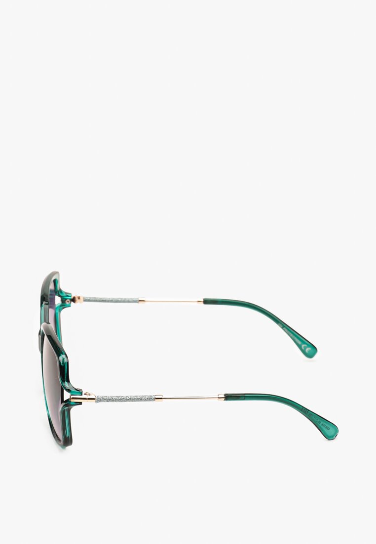 Zielone Okulary Przeciwsłoneczne z Cieniowanymi Szkłami Krisara