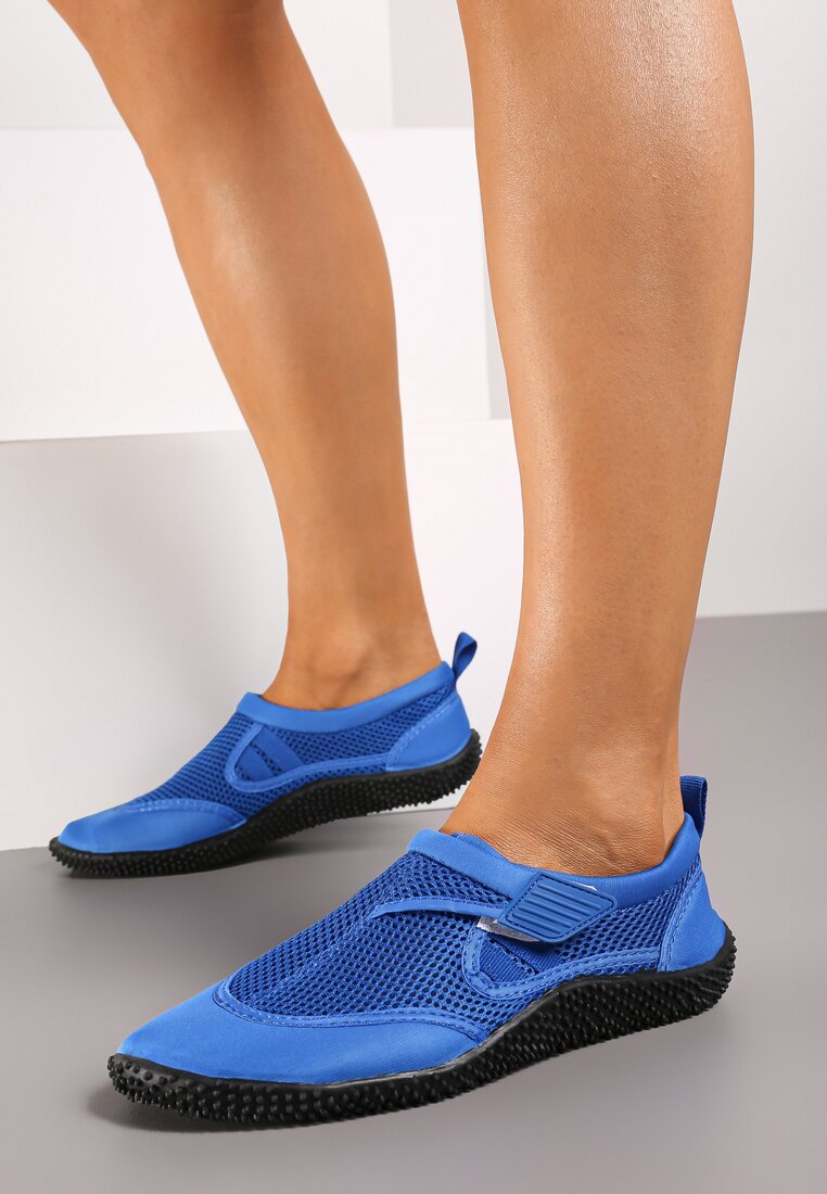 Niebieskie Płaskie Buty Sportowe do Wody Rivassi