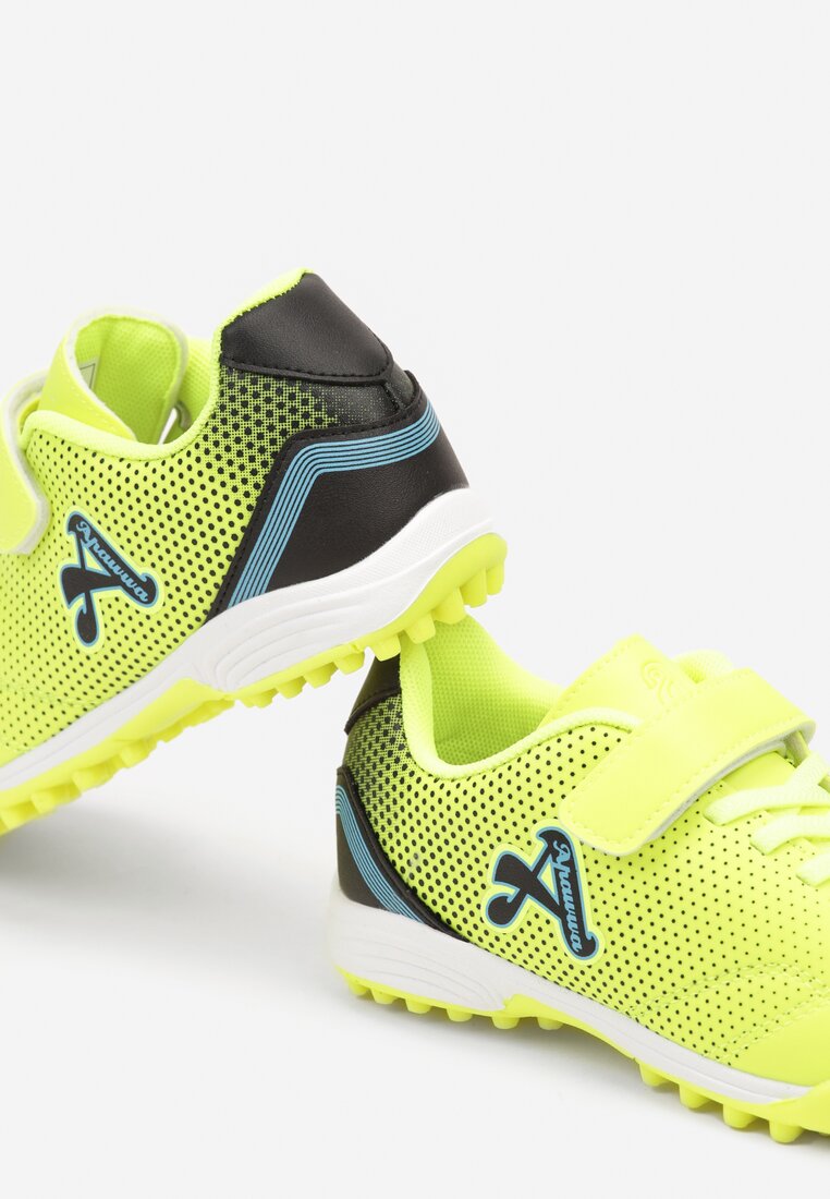 Zielone Buty Sportowe Typu Korki z Rzepem i Sznurowaniami Rivaelina