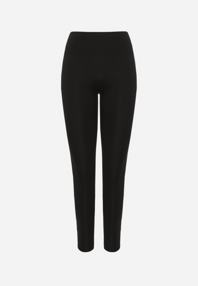 Czarne Legginsy z Wysokim Stanem Parefia