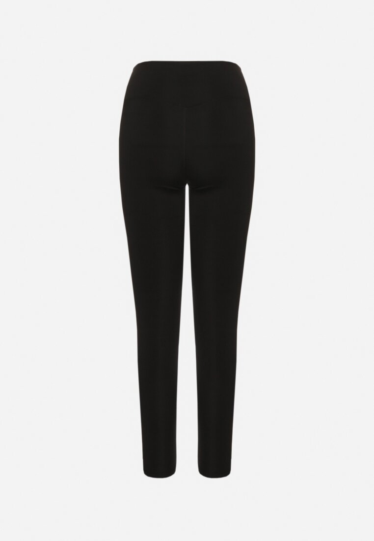 Czarne Legginsy z Wysokim Stanem Parefia