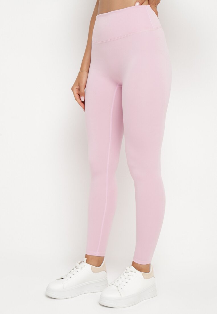 Jasnofioletowe Legginsy z Wysokim Stanem Parefia