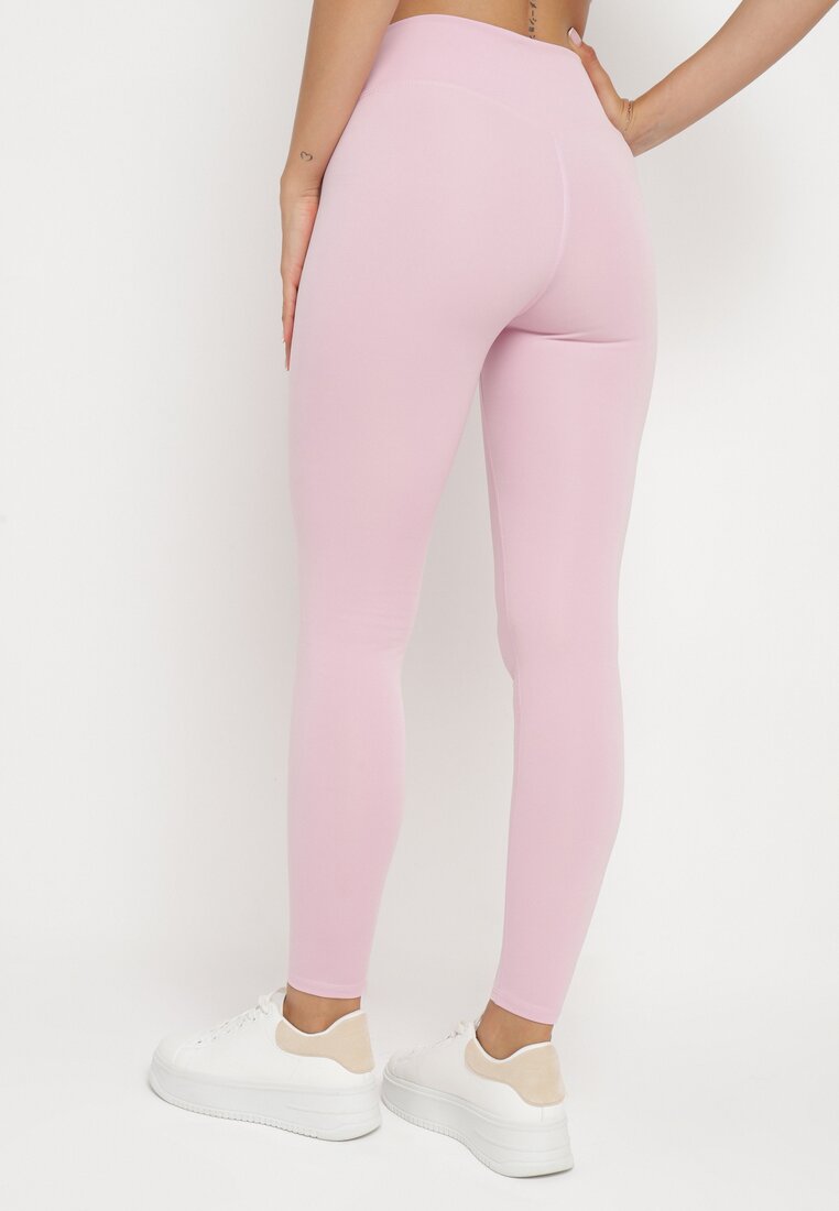 Jasnofioletowe Legginsy z Wysokim Stanem Parefia
