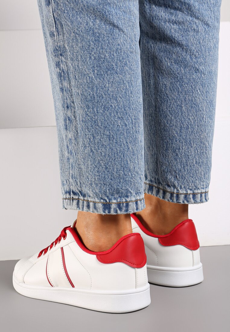Sneakers Alb cu roșu