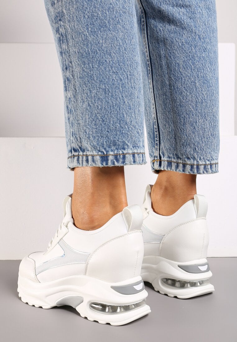 Sneakers Alb cu argintiu
