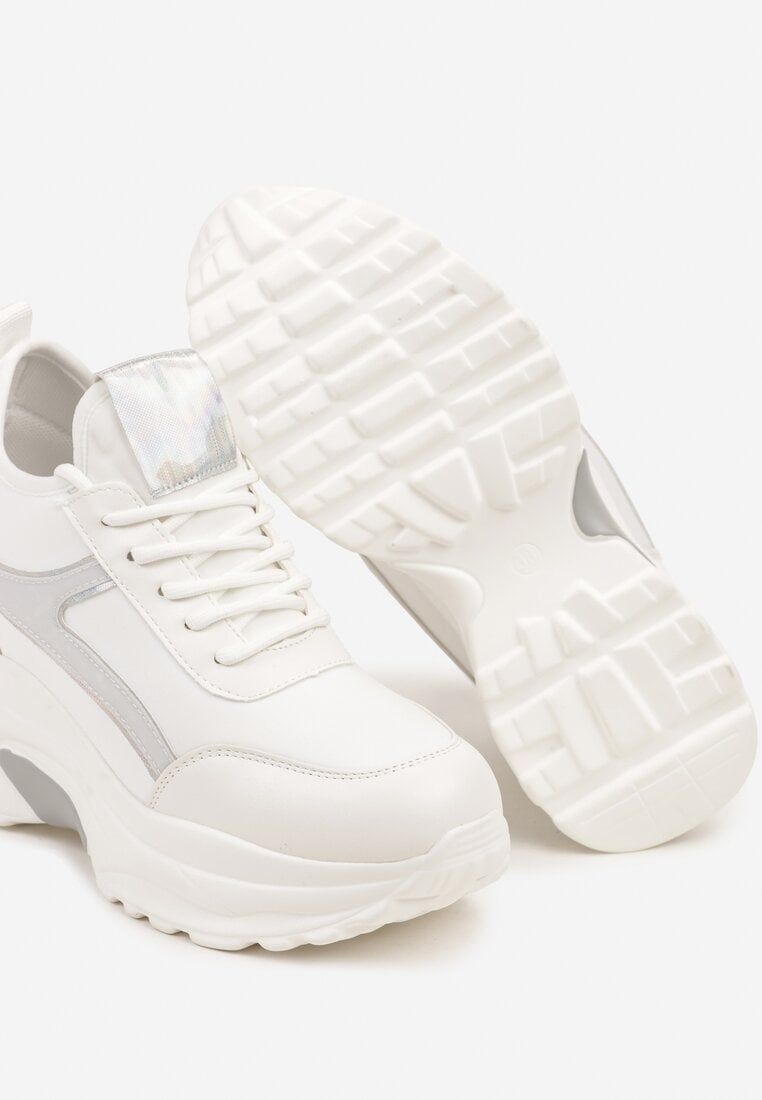 Sneakers Alb cu argintiu