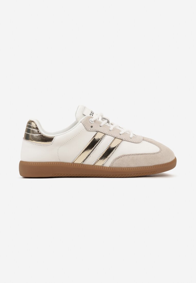 Sneakers Alb cu auriu