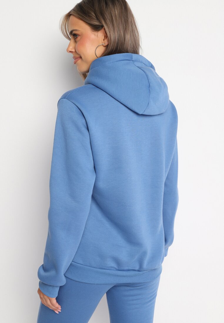 Niebieska Bluza Basic z Kapturem Kasseia