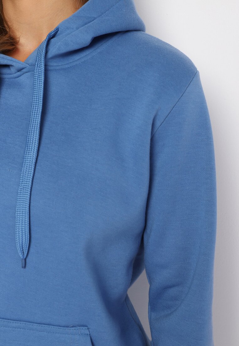 Niebieska Bluza Basic z Kapturem Kasseia