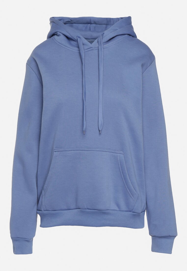 Niebieska Bluza Basic z Kapturem Kasseia