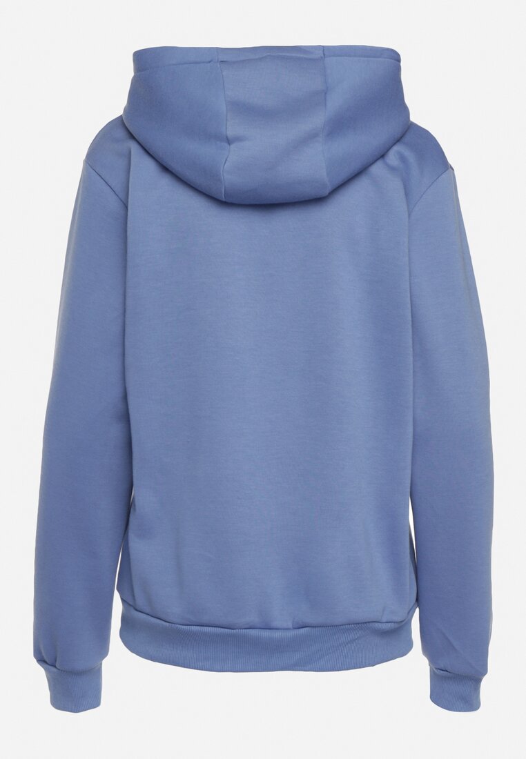 Niebieska Bluza Basic z Kapturem Kasseia