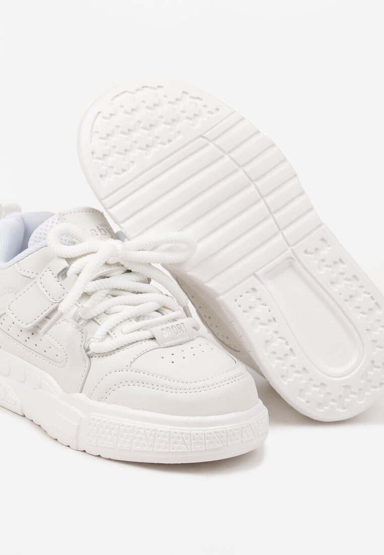 Białe Klasyczne Płaskie Buty Sportowe Sneakersy ze Skórzaną Wkładką Denaria