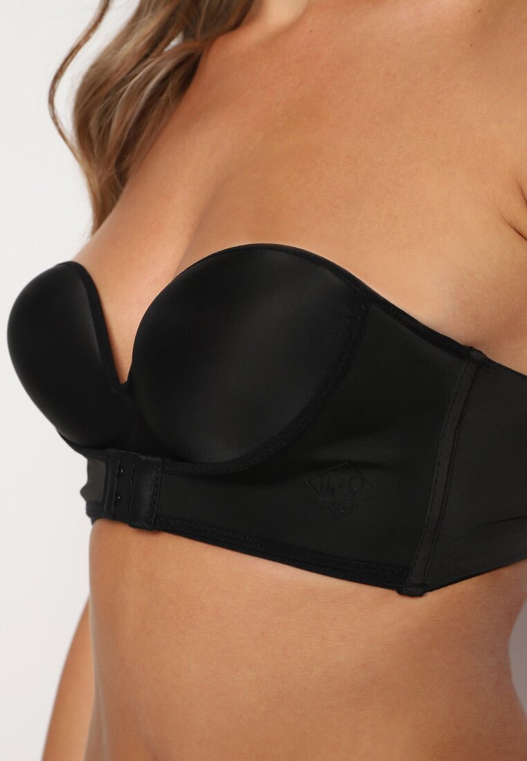 Czarny Biustonosz Miseczka B Push Up Bez Ramiączek Useria