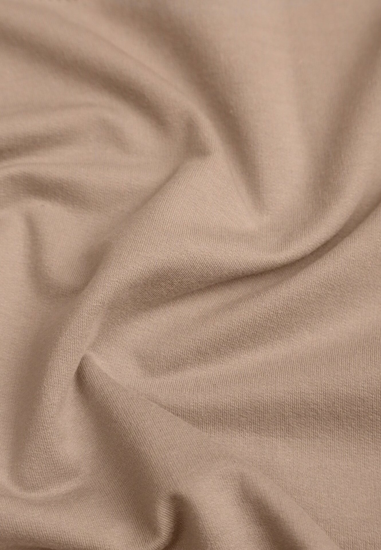 Ciemnobeżowa Bluza z Dodatkiem Bawełny Wykończona Ściągaczami Evilaya