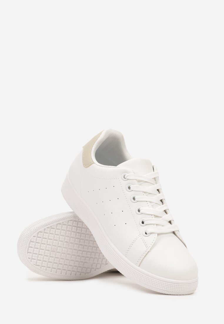 Beżowe Płaskie Klasyczne Sneakersy Zeniefra