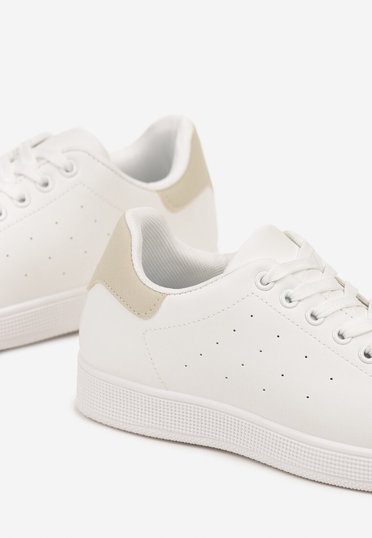 Beżowe Płaskie Klasyczne Sneakersy Zeniefra