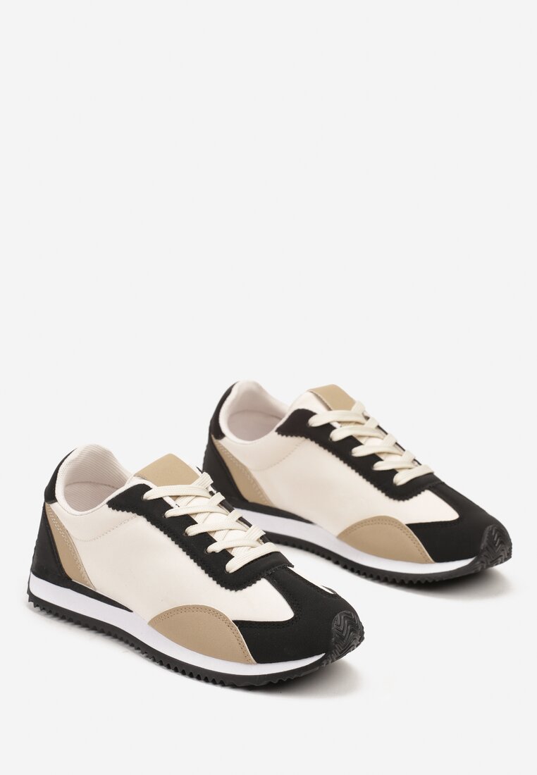 Czarne Płaskie Sneakersy z Geometrycznym Wzorem Navshara