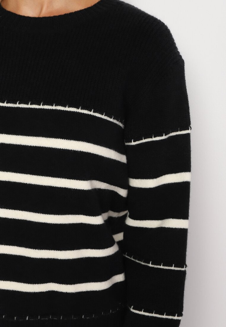Pulover Negru cu alb