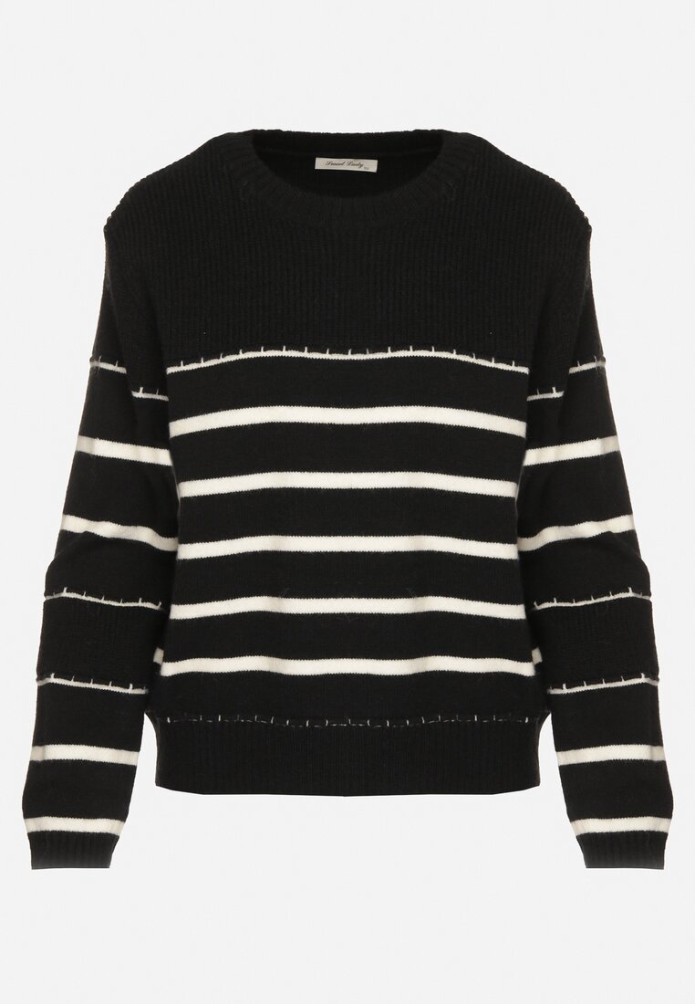 Pulover Negru cu alb