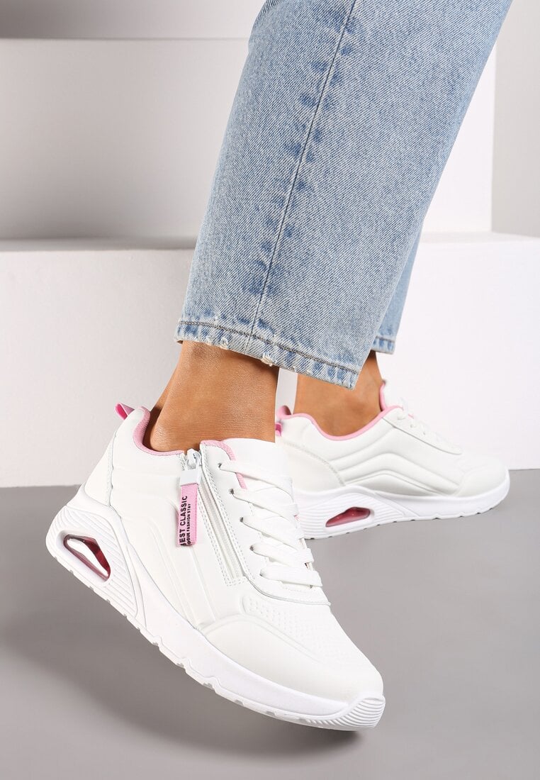 Sneakers Alb cu roz
