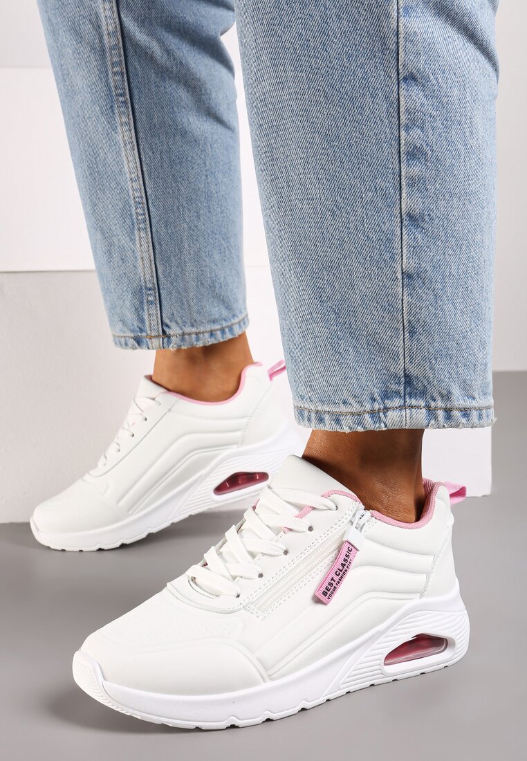 Sneakers Alb cu roz