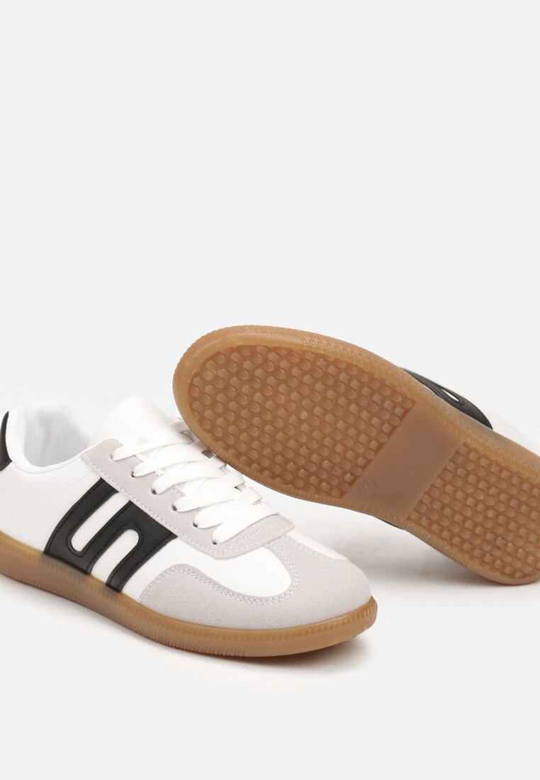 Biało-Czarne Sneakersy Tenisówki na Kauczukowej Podeszwie Movessa