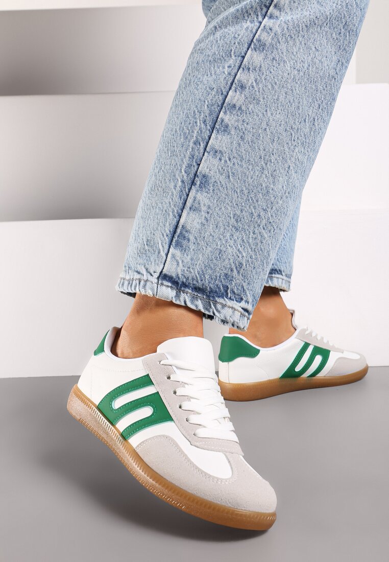 Sneakers Alb cu verde