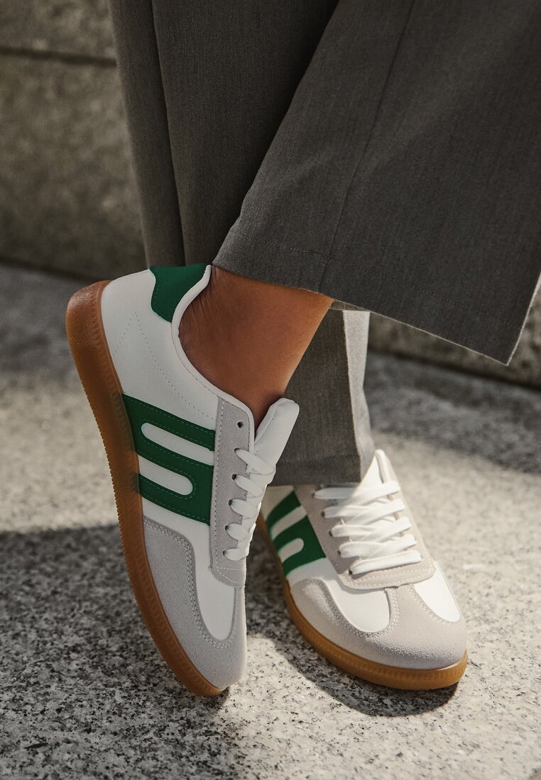 Sneakers Alb cu verde