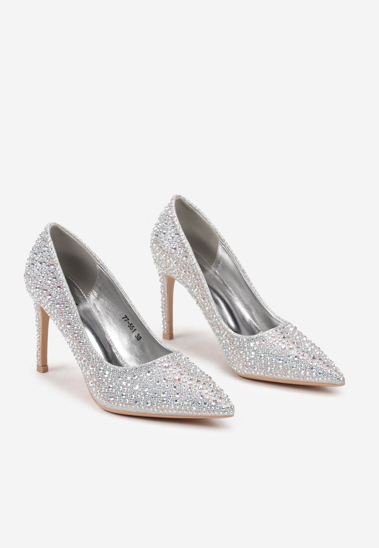 Pantofi stiletto Argintii