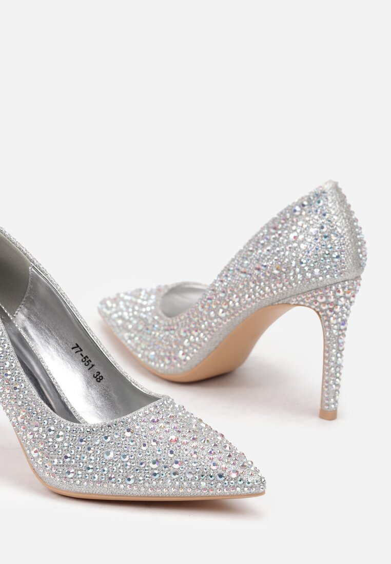 Pantofi stiletto Argintii